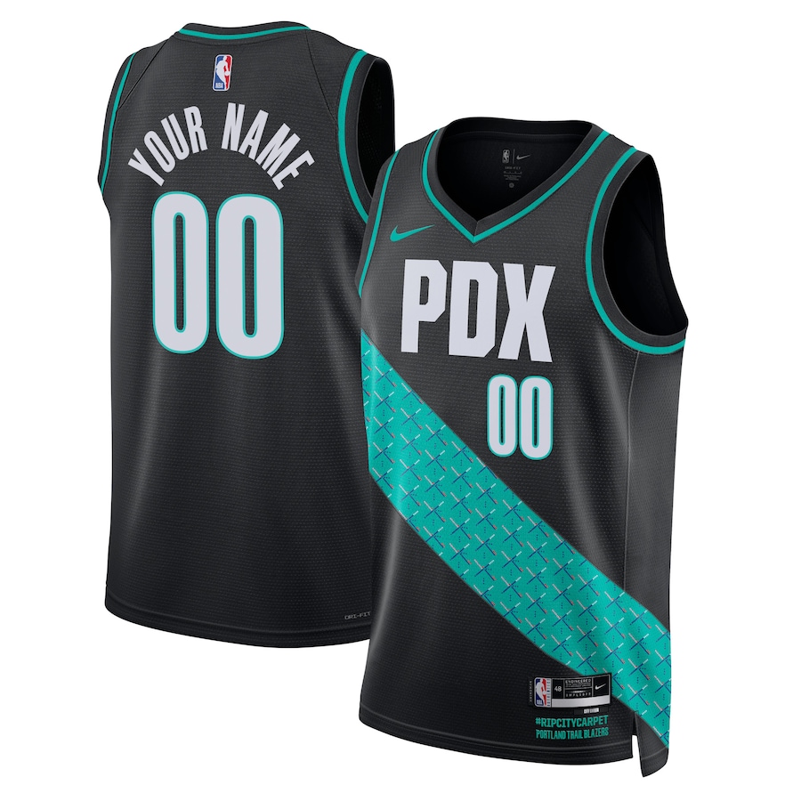 Men's Portland Trail Blazers NBA Black 2022/23 Swingman Custom Jersey - City Edition Men's Portland Trail Blazers NBA Black 2022/23 Swingman Custom Jersey - City Edition