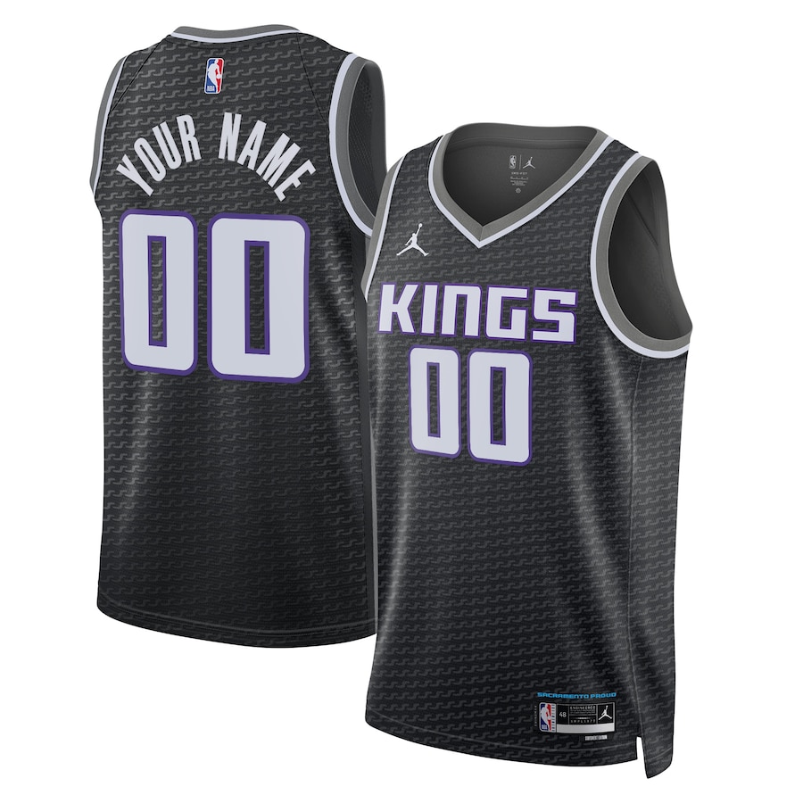 Men's Sacramento Kings Jordan Brand Black 2022/23 Swingman Custom Jersey - Statement Edition Men's Sacramento Kings Jordan Brand Black 2022/23 Swingman Custom Jersey - Statement Edition