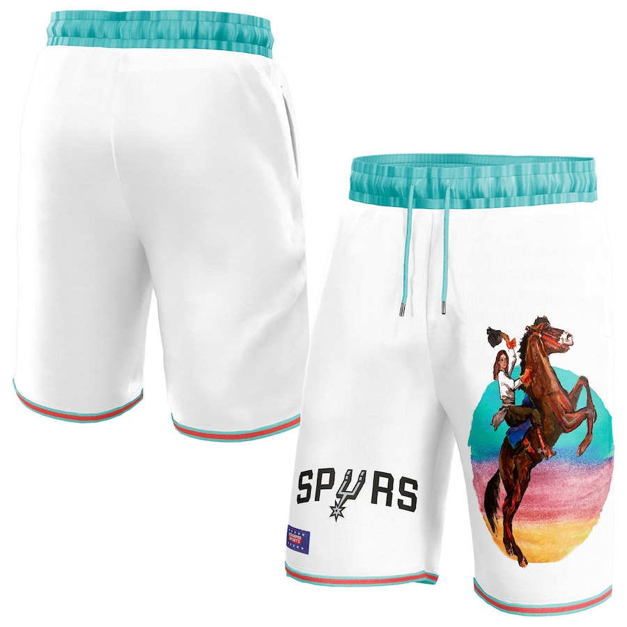 Women's San Antonio Spurs NBA & KidSuper Studios White Hometown Shorts