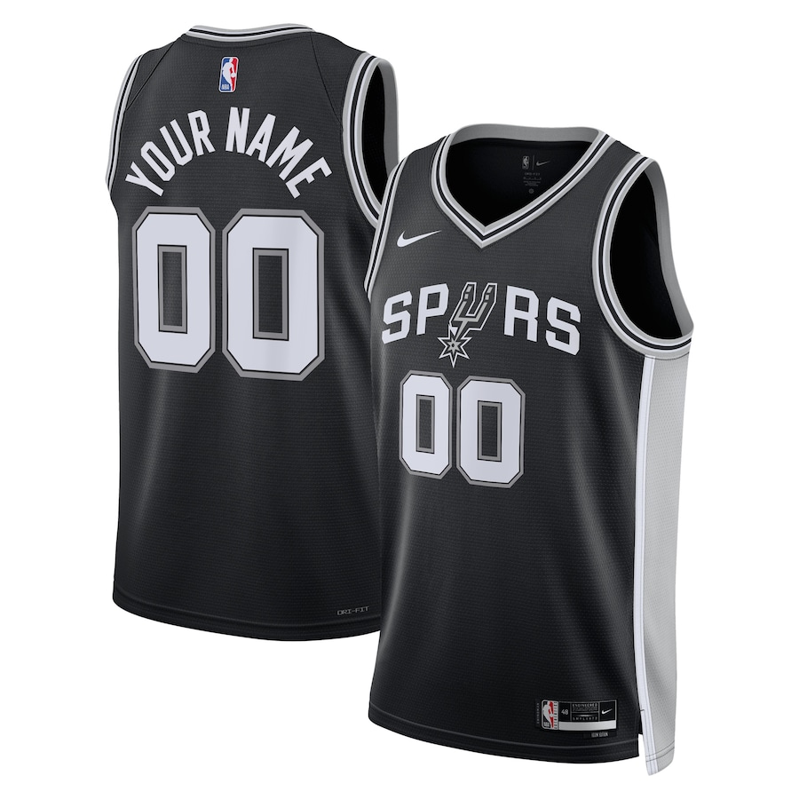 Men's San Antonio Spurs NBA Black 2022/23 Swingman Custom Jersey - Icon Edition
