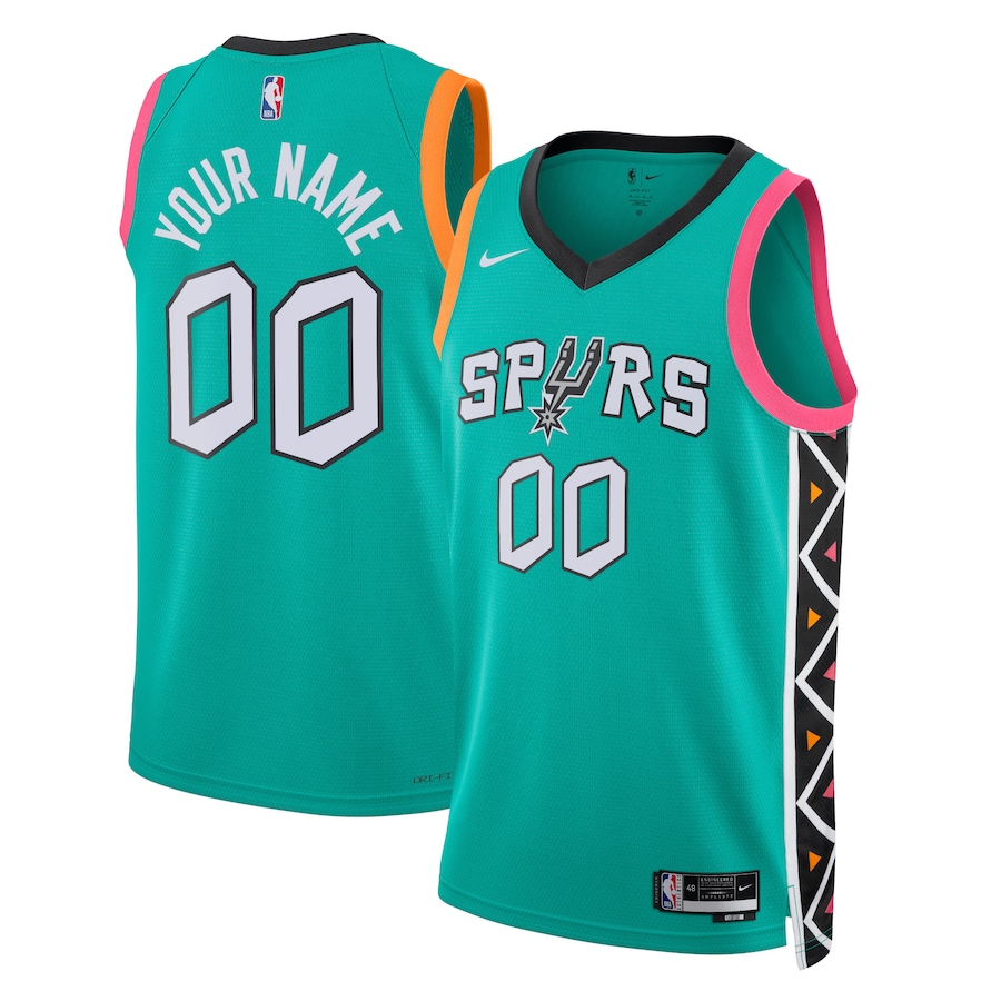 Men's San Antonio Spurs NBA Turquoise 2022/23 2022/23 Swingman Custom Jersey - City Edition Men's San Antonio Spurs NBA Turquoise 2022/23 2022/23 Swingman Custom Jersey - City Edition
