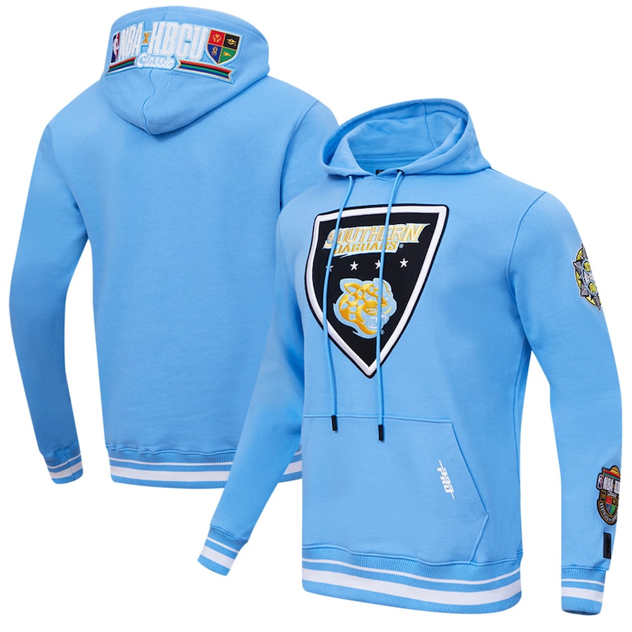 Men's Southern University Jaguars Pro Standard Light Blue 2023 NBA All-Star Game x HBCU Classic Chenille Pullover Hoodie Men's Southern University Jaguars Pro Standard Light Blue 2023 NBA All-Star Game x HBCU Classic Chenille Pullover Hoodie
