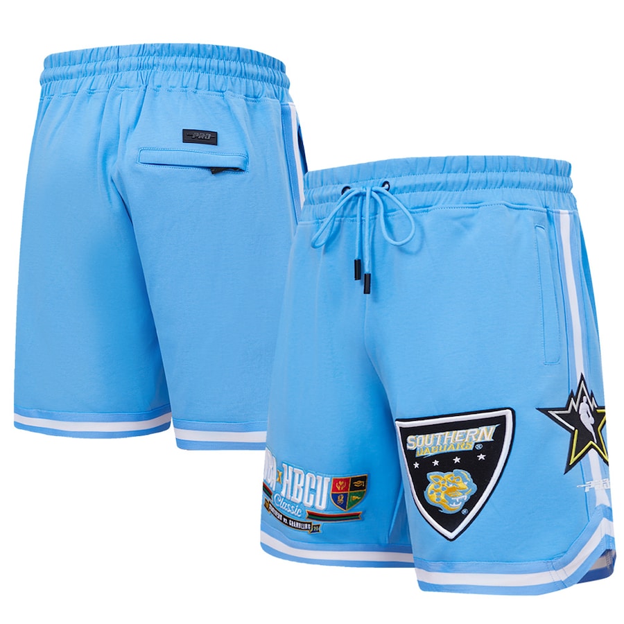Women's Southern University Jaguars Pro Standard Light Blue 2023 NBA All-Star Game x HBCU Classic Chenille Shorts