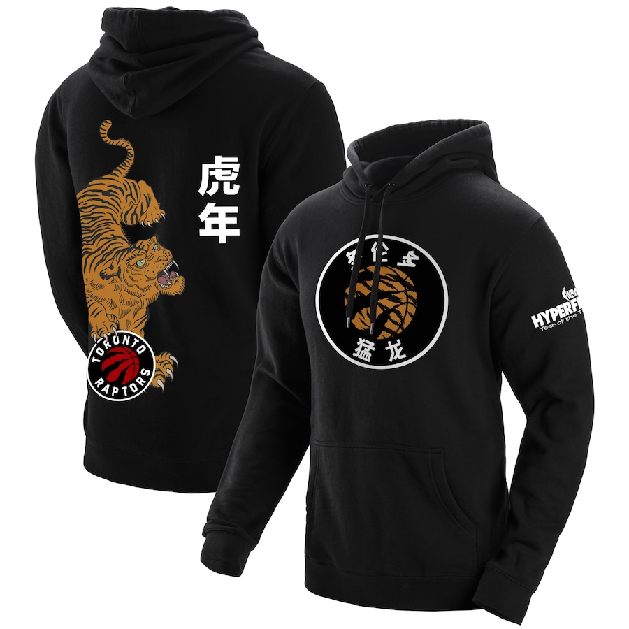 Women's Toronto Raptors NBA x Hyperfly Black Year of the Tiger Pullover Hoodie Women's Toronto Raptors NBA x Hyperfly Black Year of the Tiger Pullover Hoodie