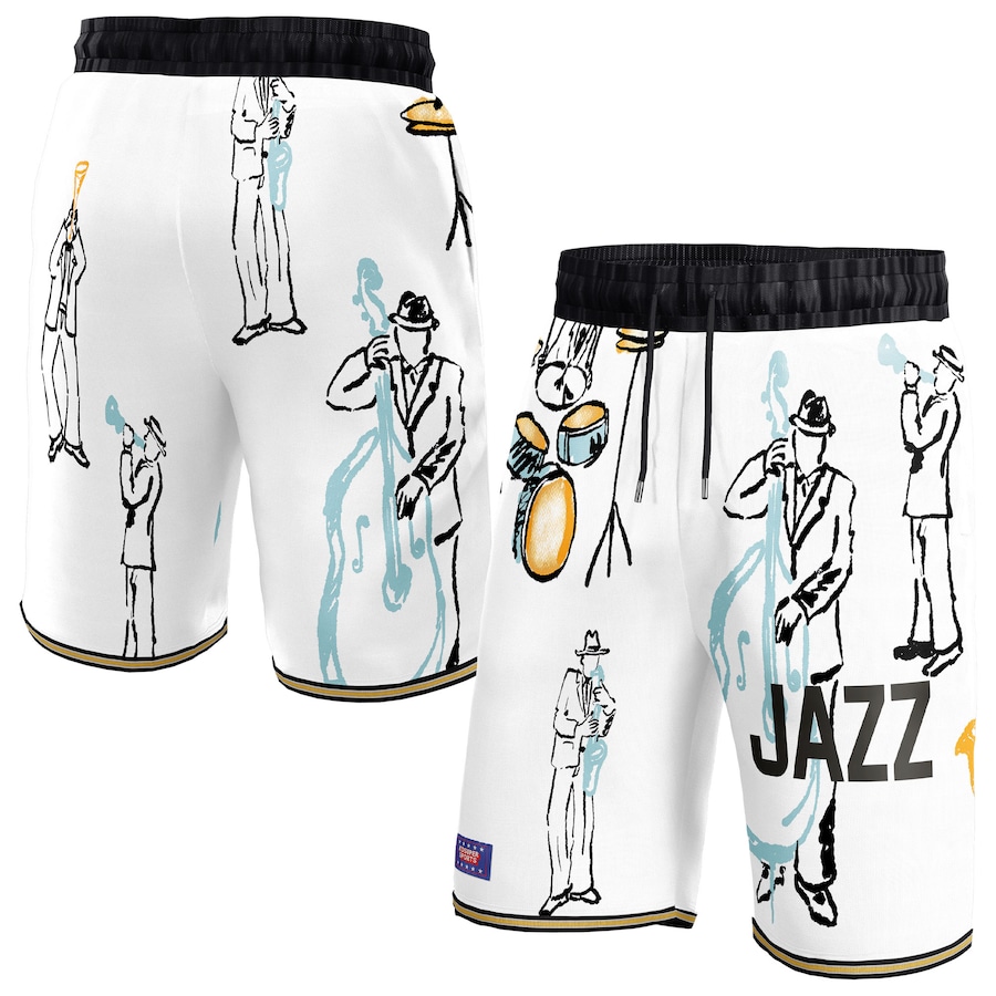 Women's Utah Jazz NBA & KidSuper Studios White Hometown Shorts