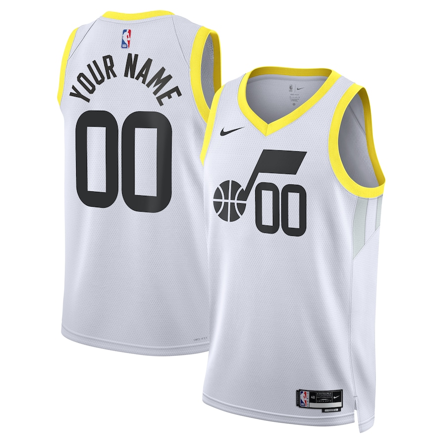 Men's Utah Jazz NBA White 2022/23 Swingman Custom Jersey - Association Edition Men's Utah Jazz NBA White 2022/23 Swingman Custom Jersey - Association Edition