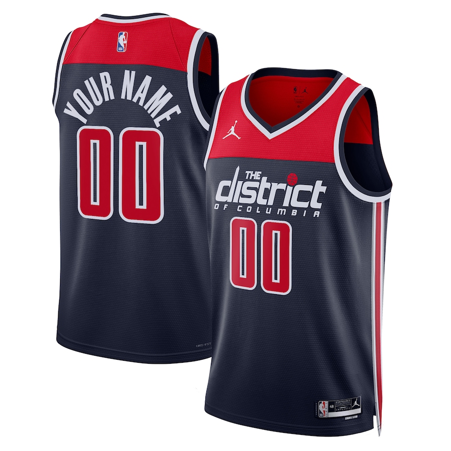 Men's Washington Wizards Jordan Brand Navy 2022/23 Swingman Custom Jersey - Statement Edition