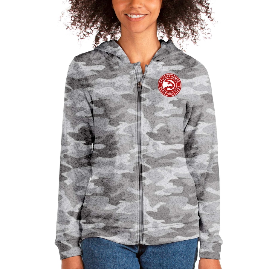 Women's Atlanta Hawks Antigua Camo Absolute Full-Zip Hoodie Women's Atlanta Hawks Antigua Camo Absolute Full-Zip Hoodie