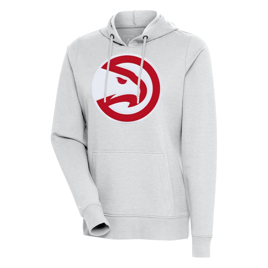 Women's Atlanta Hawks Antigua Heather Gray Action Pullover Hoodie Women's Atlanta Hawks Antigua Heather Gray Action Pullover Hoodie