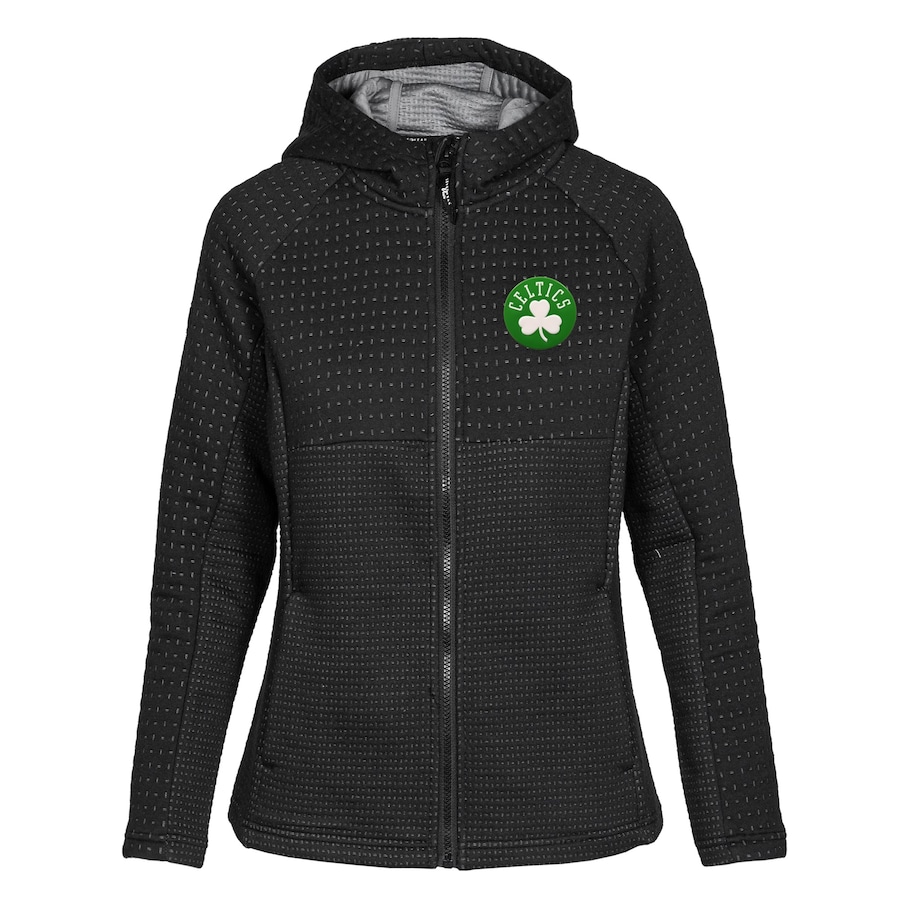 Women's Boston Celtics Levelwear Black Solstice Insignia Core Full-Zip Hoodie Women's Boston Celtics Levelwear Black Solstice Insignia Core Full-Zip Hoodie