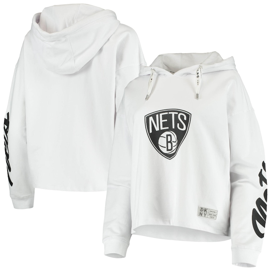 Women's Brooklyn Nets DKNY Sport Black Suzy Pullover Hoodie Women's Brooklyn Nets DKNY Sport Black Suzy Pullover Hoodie