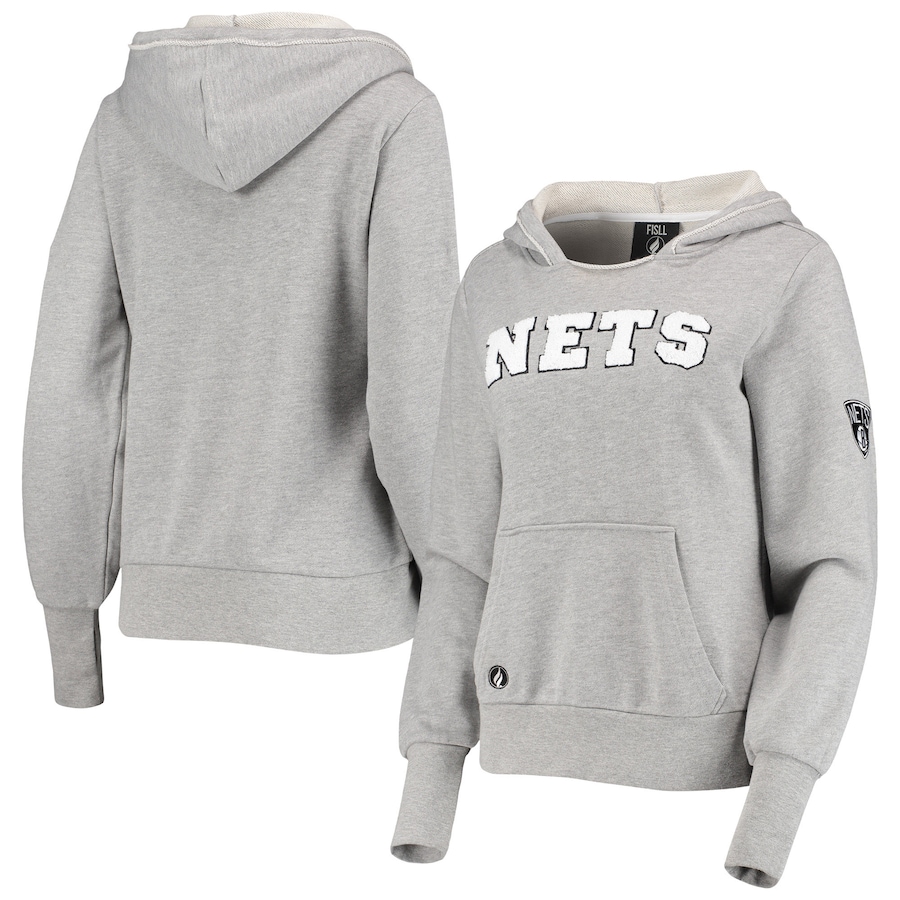 Women's Brooklyn Nets FISLL Gray French Terry Pullover Hoodie
