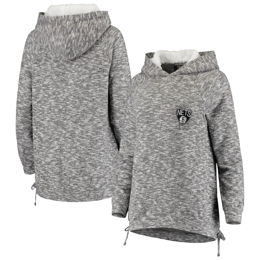 Women's Brooklyn Nets FISLL Heathered Gray Sherpa Hacci Tri-Blend Pullover Hoodie Women's Brooklyn Nets FISLL Heathered Gray Sherpa Hacci Tri-Blend Pullover Hoodie