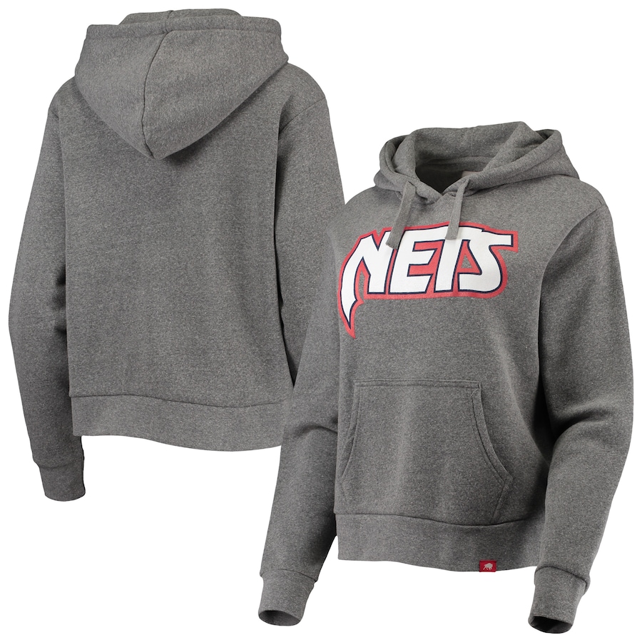 Women's Brooklyn Nets Sportiqe Heathered Gray Moments Mixtape Ava Tri-Blend Pullover Hoodie
