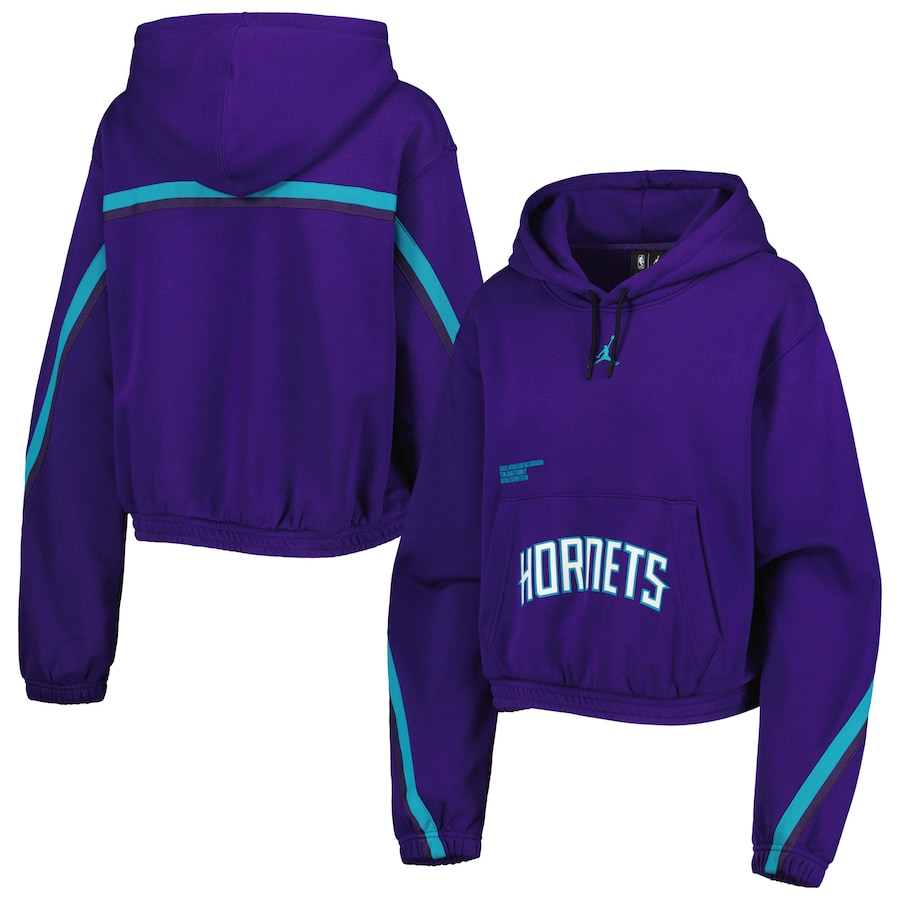 Women's Charlotte Hornets Jordan Brand Purple Courtside Statement Edition Pullover Hoodie