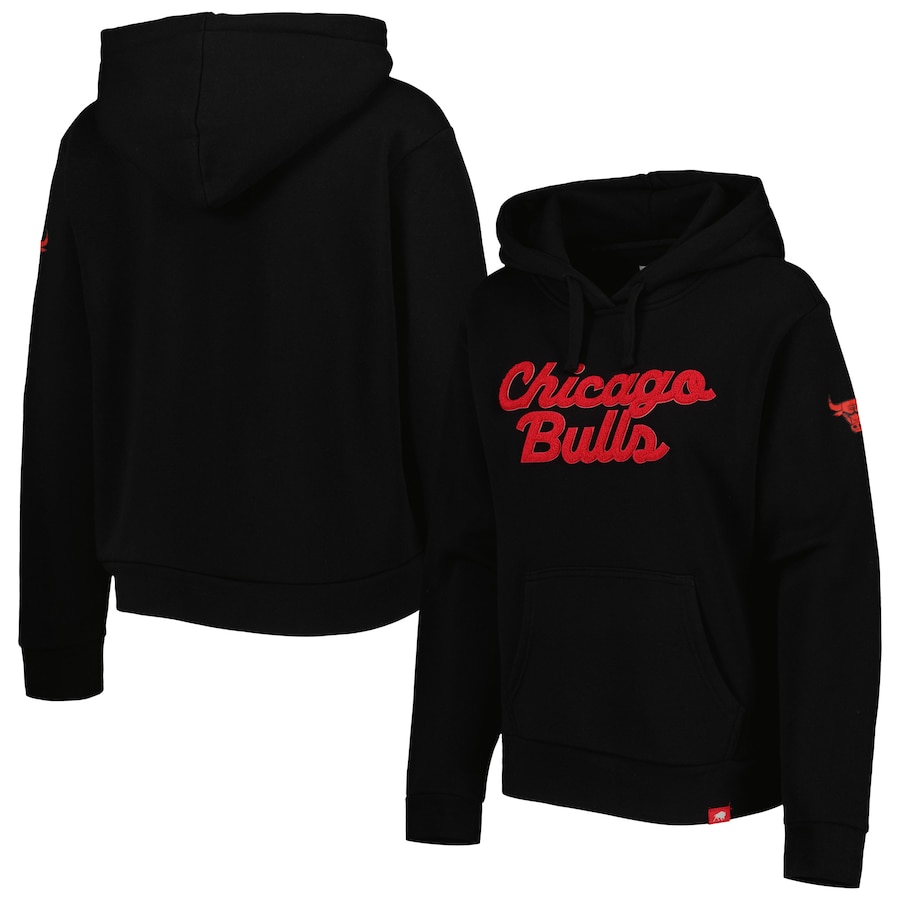 Women's Chicago Bulls Sportiqe Black Leona Ava Fleece Tri-Blend Pullover Hoodie Women's Chicago Bulls Sportiqe Black Leona Ava Fleece Tri-Blend Pullover Hoodie