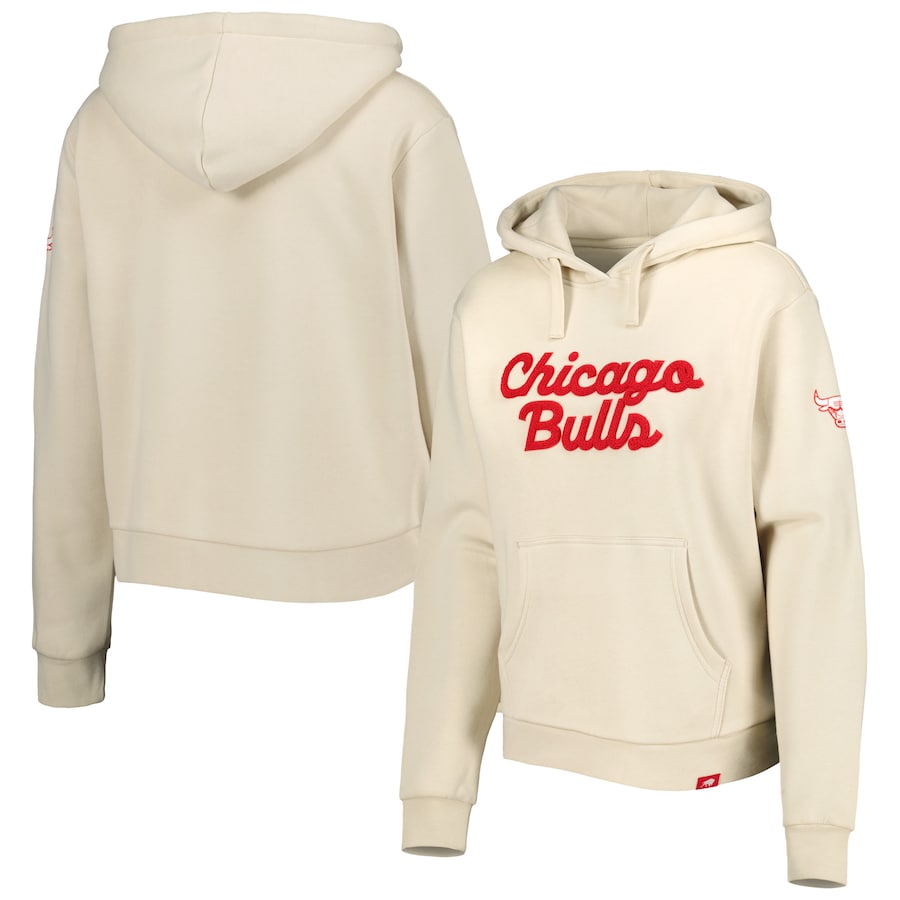 Women's Chicago Bulls Sportiqe Cream Leona Ava Fleece Tri-Blend Pullover Hoodie Women's Chicago Bulls Sportiqe Cream Leona Ava Fleece Tri-Blend Pullover Hoodie