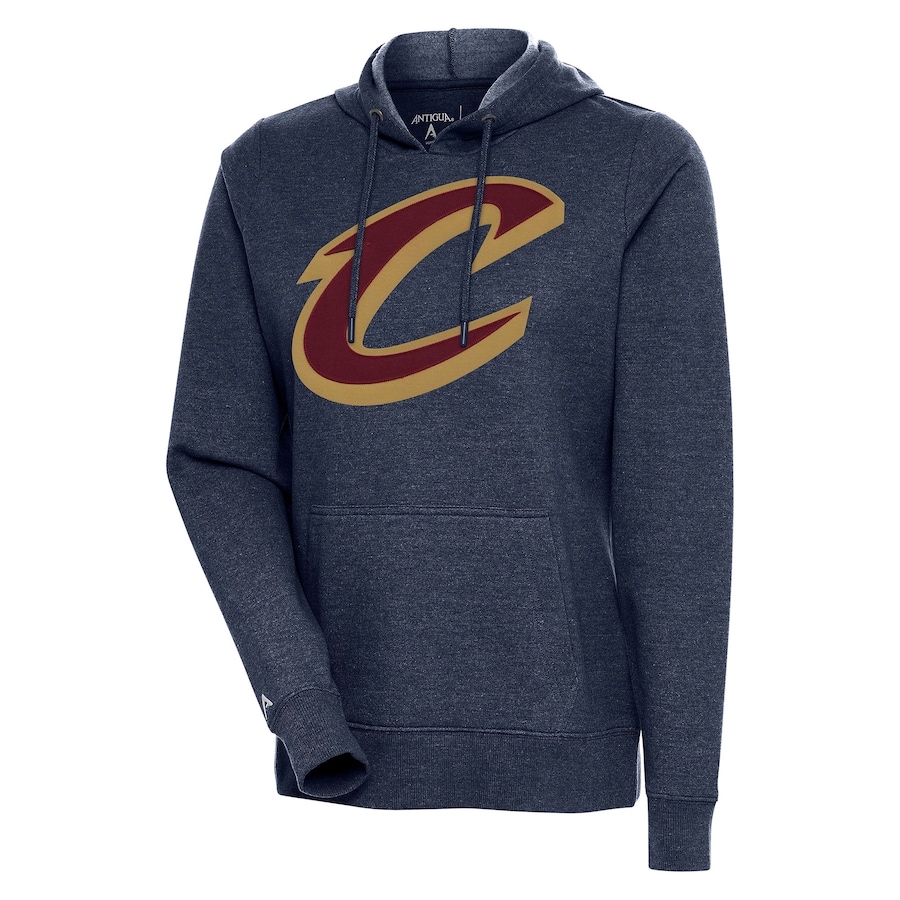 Women's Cleveland Cavaliers Antigua Heather Navy Action Pullover Hoodie Women's Cleveland Cavaliers Antigua Heather Navy Action Pullover Hoodie