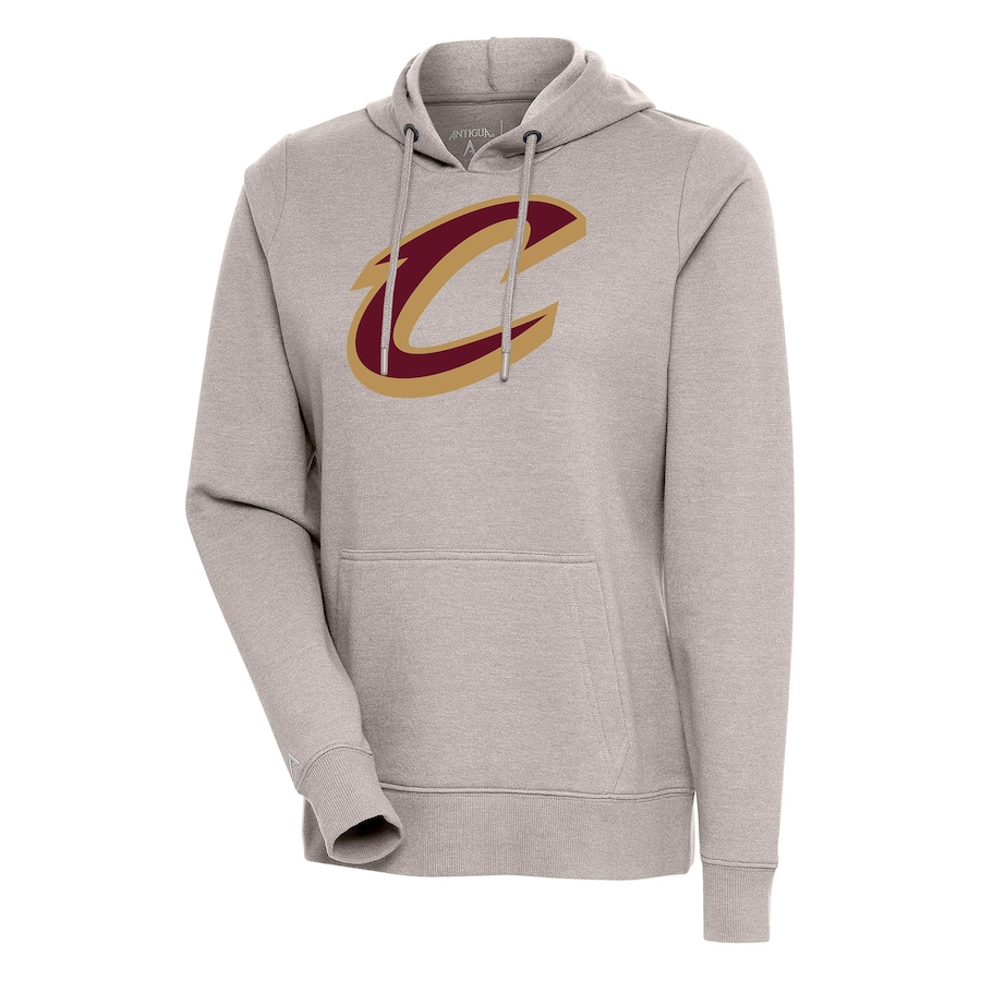 Women's Cleveland Cavaliers Antigua Oatmeal Action Pullover Hoodie Women's Cleveland Cavaliers Antigua Oatmeal Action Pullover Hoodie