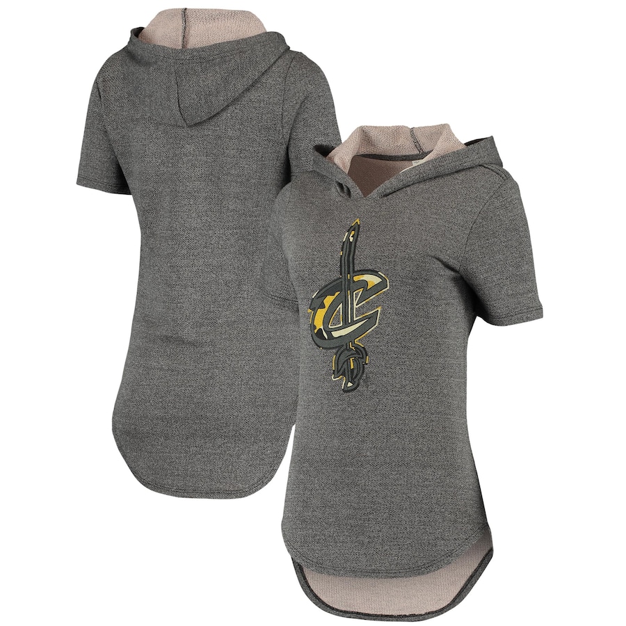 Women's Cleveland Cavaliers Majestic Threads Heathered Black Camo Pop Tri-Blend Short Sleeve Pullover Hoodie Women's Cleveland Cavaliers Majestic Threads Heathered Black Camo Pop Tri-Blend Short Sleeve Pullover Hoodie