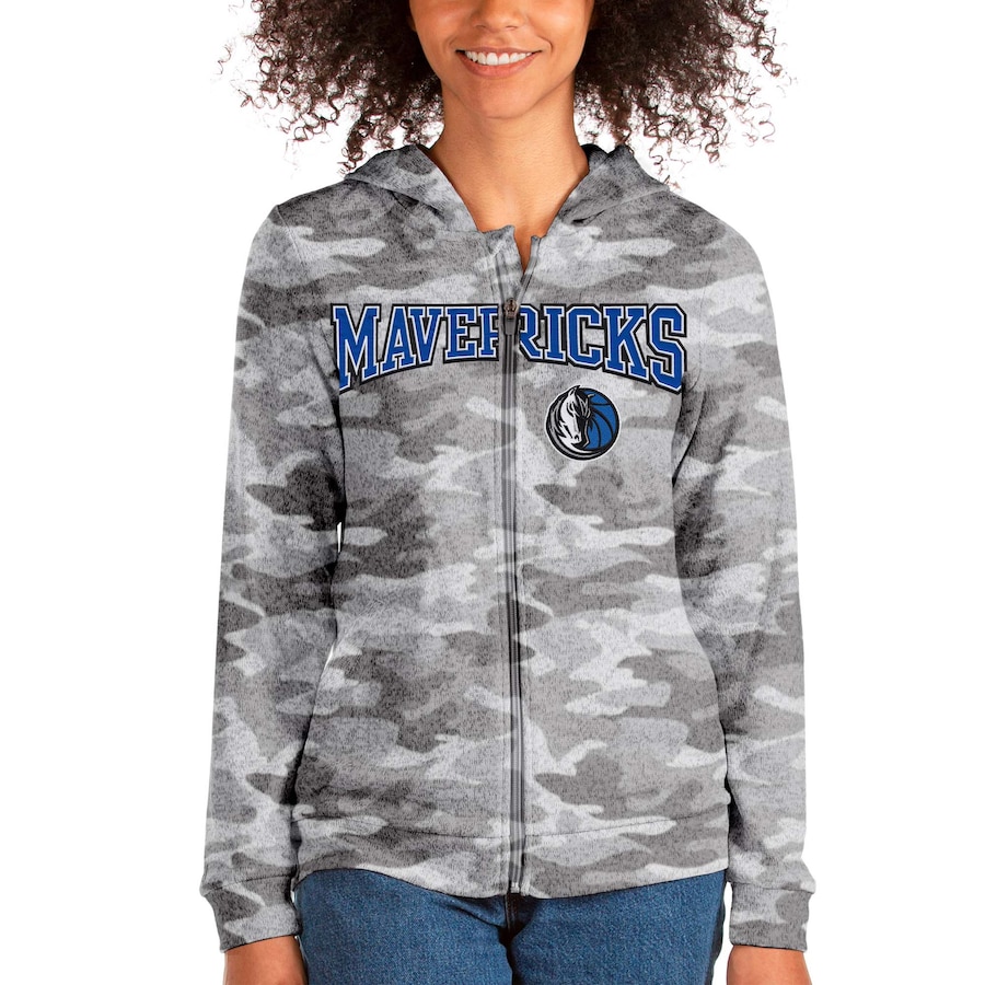Women's Dallas Mavericks Antigua Camo Team Absolute Full-Zip Hoodie Women's Dallas Mavericks Antigua Camo Team Absolute Full-Zip Hoodie