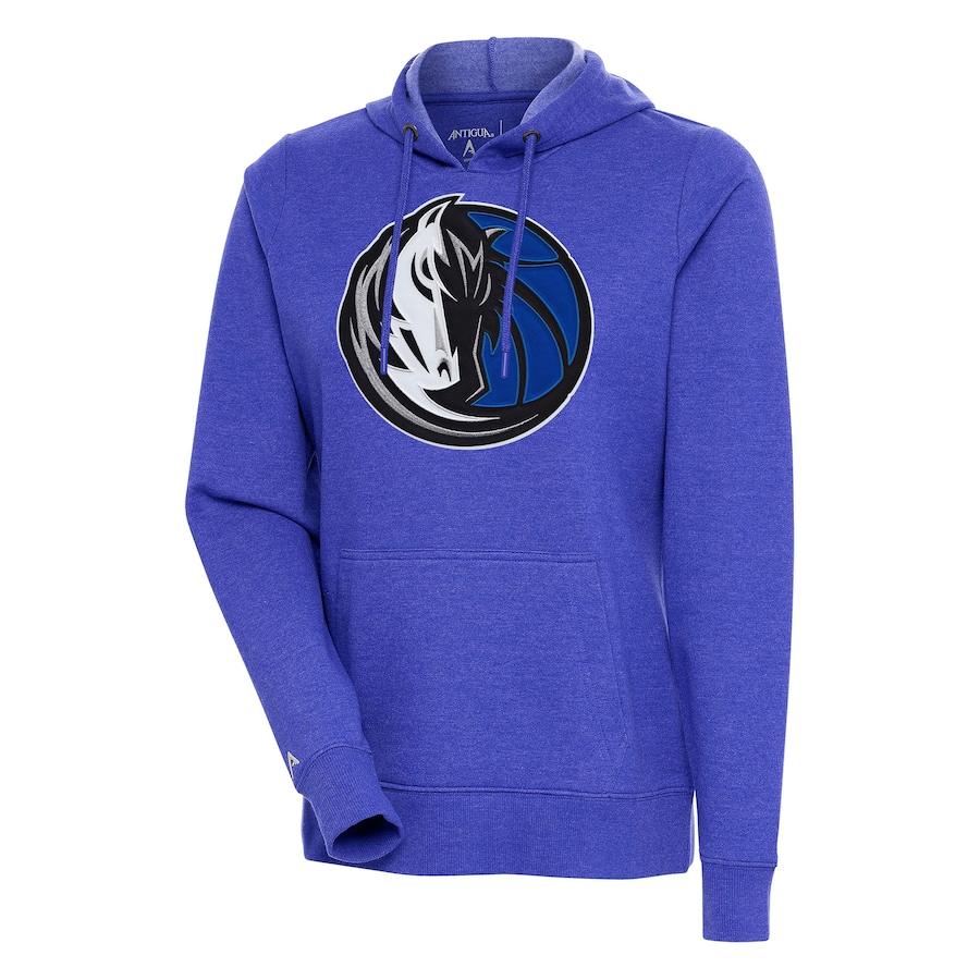 Women's Dallas Mavericks Antigua Heather Blue Action Pullover Hoodie Women's Dallas Mavericks Antigua Heather Blue Action Pullover Hoodie