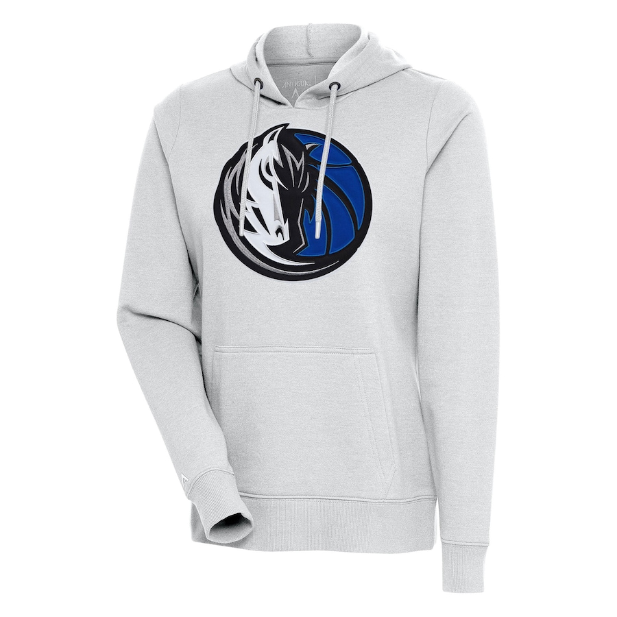 Women's Dallas Mavericks Antigua Heather Gray Action Pullover Hoodie