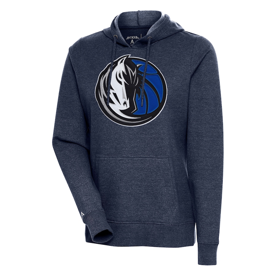 Women's Dallas Mavericks Antigua Heather Navy Action Pullover Hoodie