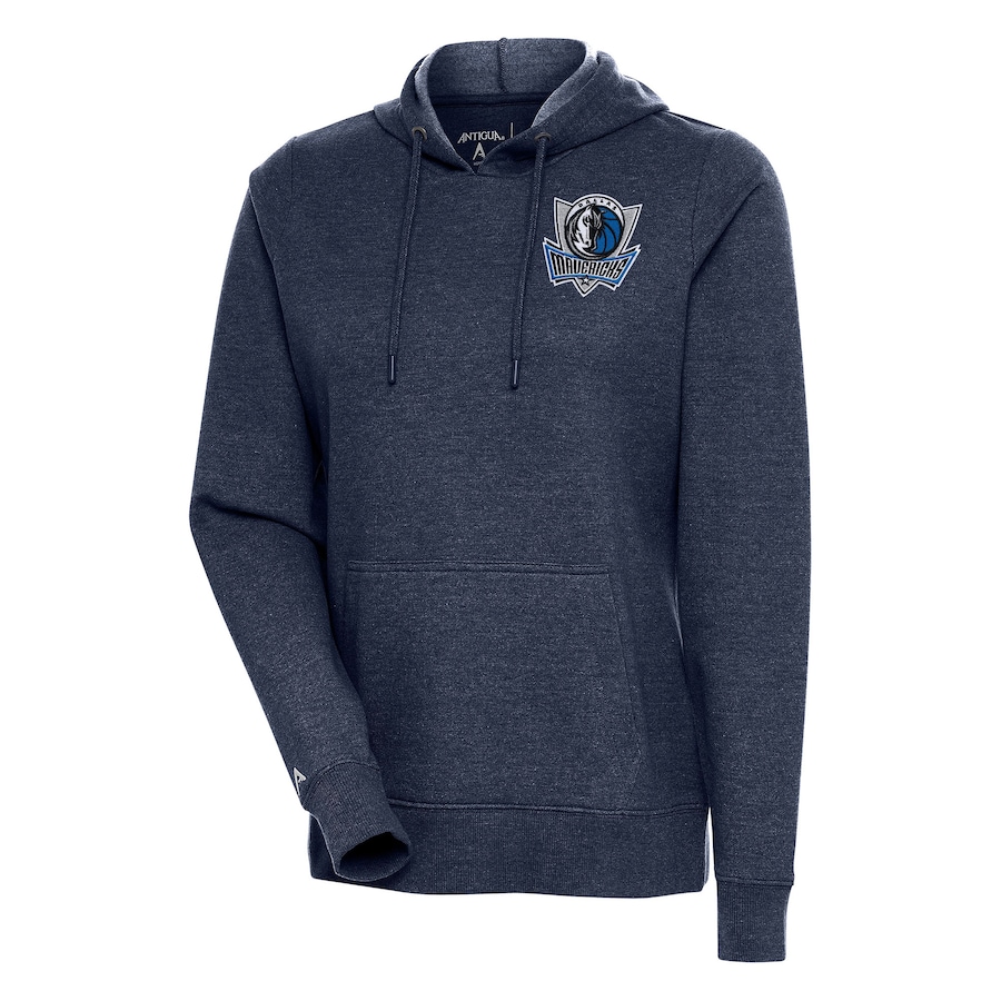 Women's Dallas Mavericks Antigua Heather Navy Action Pullover Hoodie