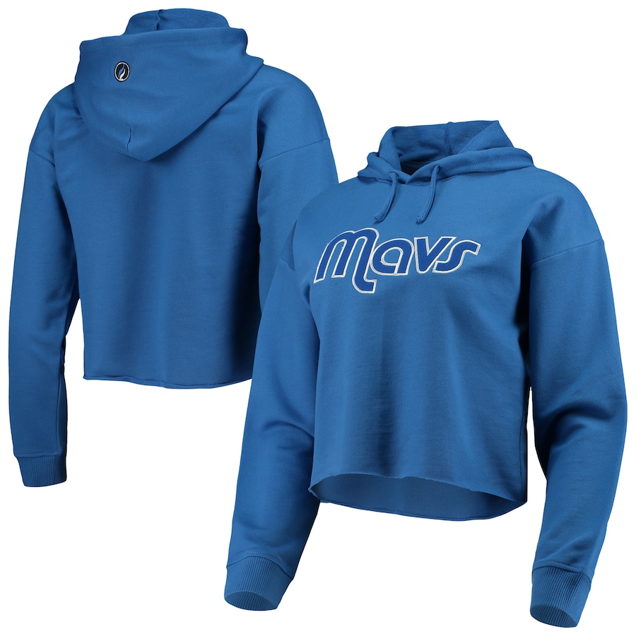 Women's Dallas Mavericks FISLL Blue Logo Cropped Pullover Hoodie Women's Dallas Mavericks FISLL Blue Logo Cropped Pullover Hoodie