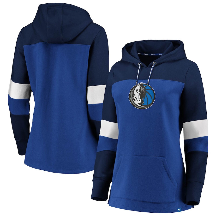 Women's Dallas Mavericks Blue/Navy Iconic Heavy Block Pullover Hoodie