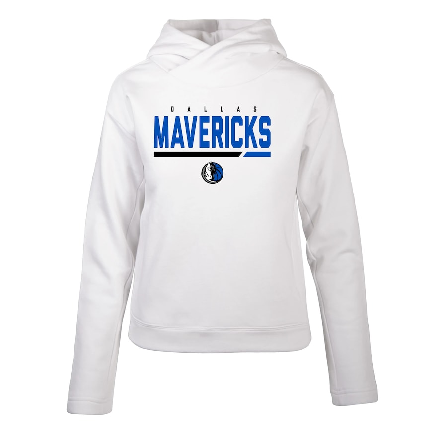 Women's Dallas Mavericks Levelwear White Evian Cut Off Pullover Hoodie Women's Dallas Mavericks Levelwear White Evian Cut Off Pullover Hoodie