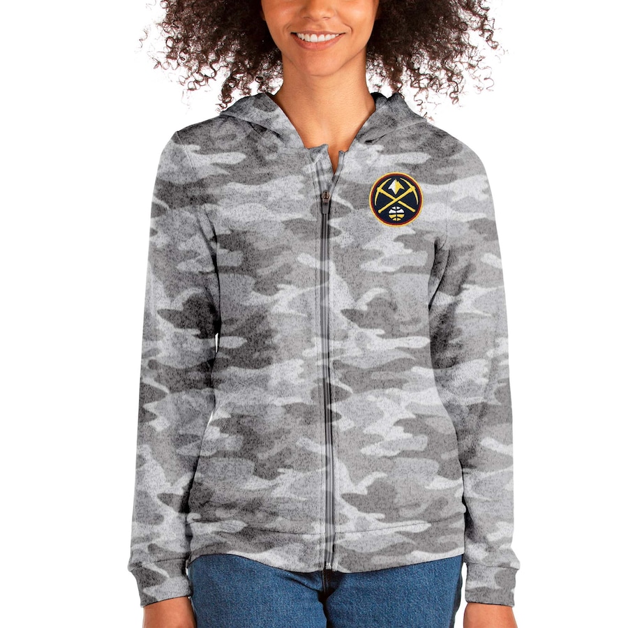 Women's Denver Nuggets Antigua Camo Absolute Full-Zip Hoodie Women's Denver Nuggets Antigua Camo Absolute Full-Zip Hoodie