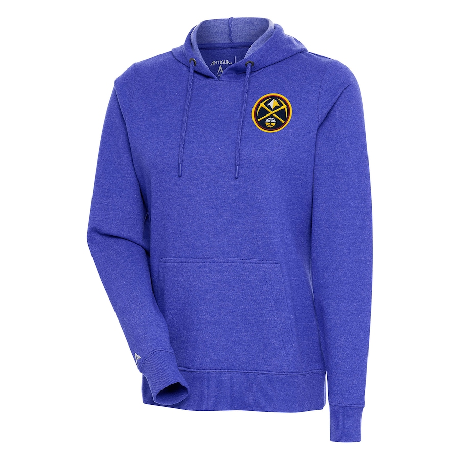 Women's Denver Nuggets Antigua Heather Blue Action Pullover Hoodie Women's Denver Nuggets Antigua Heather Blue Action Pullover Hoodie