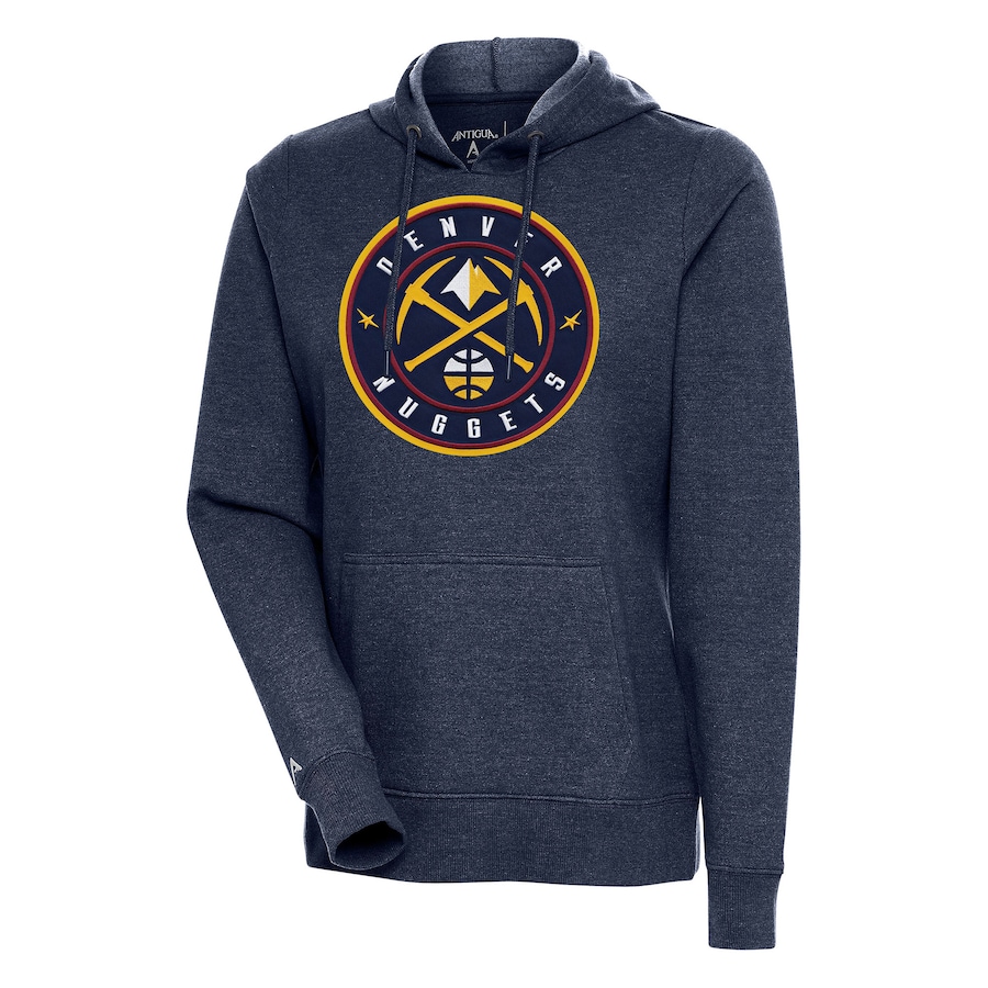 Women's Denver Nuggets Antigua Heather Navy Action Pullover Hoodie Women's Denver Nuggets Antigua Heather Navy Action Pullover Hoodie