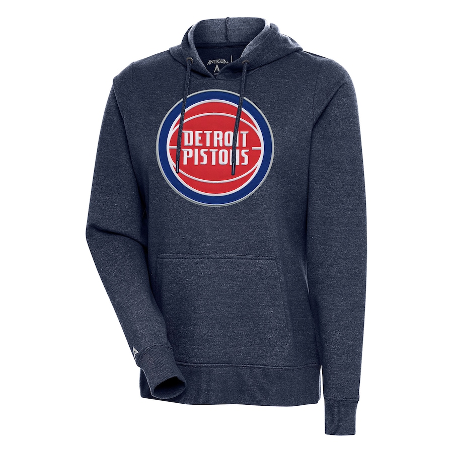 Women's Detroit Pistons Antigua Heather Navy Action Pullover Hoodie Women's Detroit Pistons Antigua Heather Navy Action Pullover Hoodie