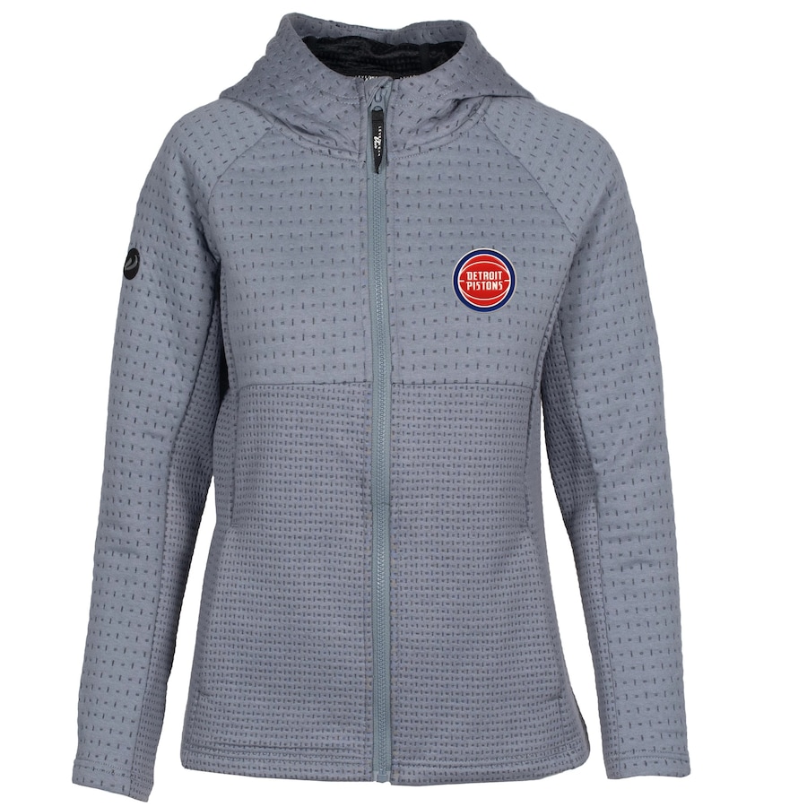 Women's Detroit Pistons Levelwear Gray Solstice Insignia Core Full-Zip Hoodie Women's Detroit Pistons Levelwear Gray Solstice Insignia Core Full-Zip Hoodie