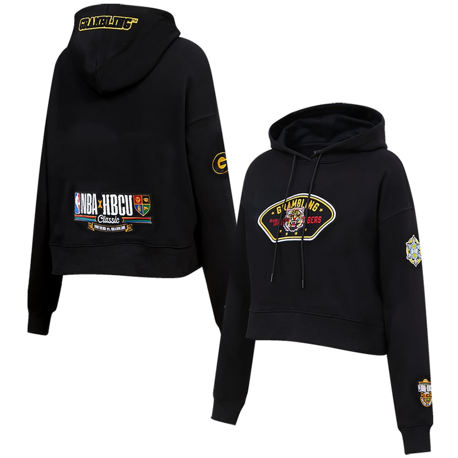 Women's Grambling Tigers Pro Standard Black 2023 NBA All-Star Game x HBCU Classic Chenille Crop Pullover Hoodie Women's Grambling Tigers Pro Standard Black 2023 NBA All-Star Game x HBCU Classic Chenille Crop Pullover Hoodie