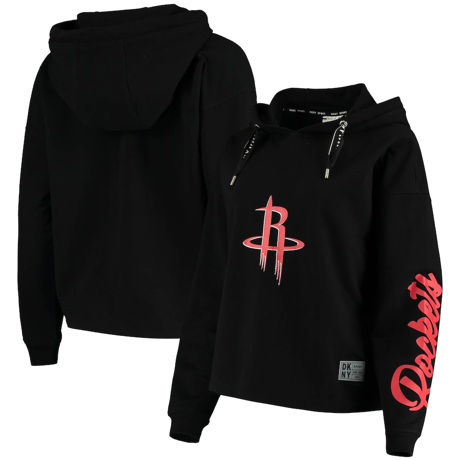Women's Houston Rockets DKNY Sport Black Suzy Pullover Hoodie Women's Houston Rockets DKNY Sport Black Suzy Pullover Hoodie