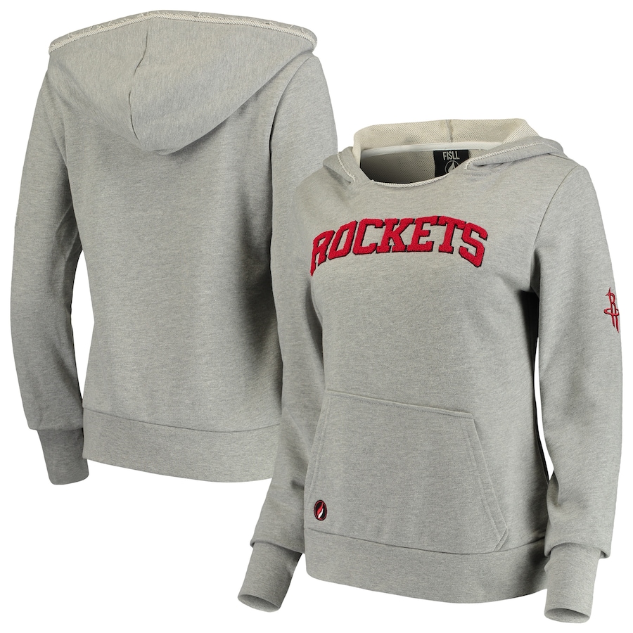 Women's Houston Rockets FISLL Heather Gray Pullover Hoodie