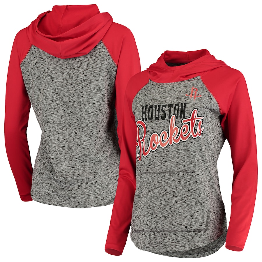 Women's Houston Rockets G-III 4Her by Carl Banks Gray/Red Championship Ring Raglan Pullover Hoodie Women's Houston Rockets G-III 4Her by Carl Banks Gray/Red Championship Ring Raglan Pullover Hoodie
