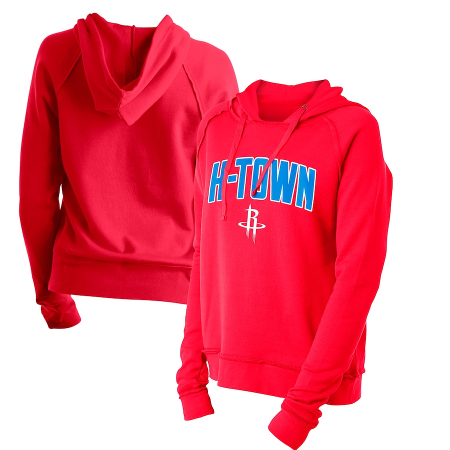 Women's Houston Rockets New Era Red 2020/21 City Edition Pullover Hoodie Women's Houston Rockets New Era Red 2020/21 City Edition Pullover Hoodie