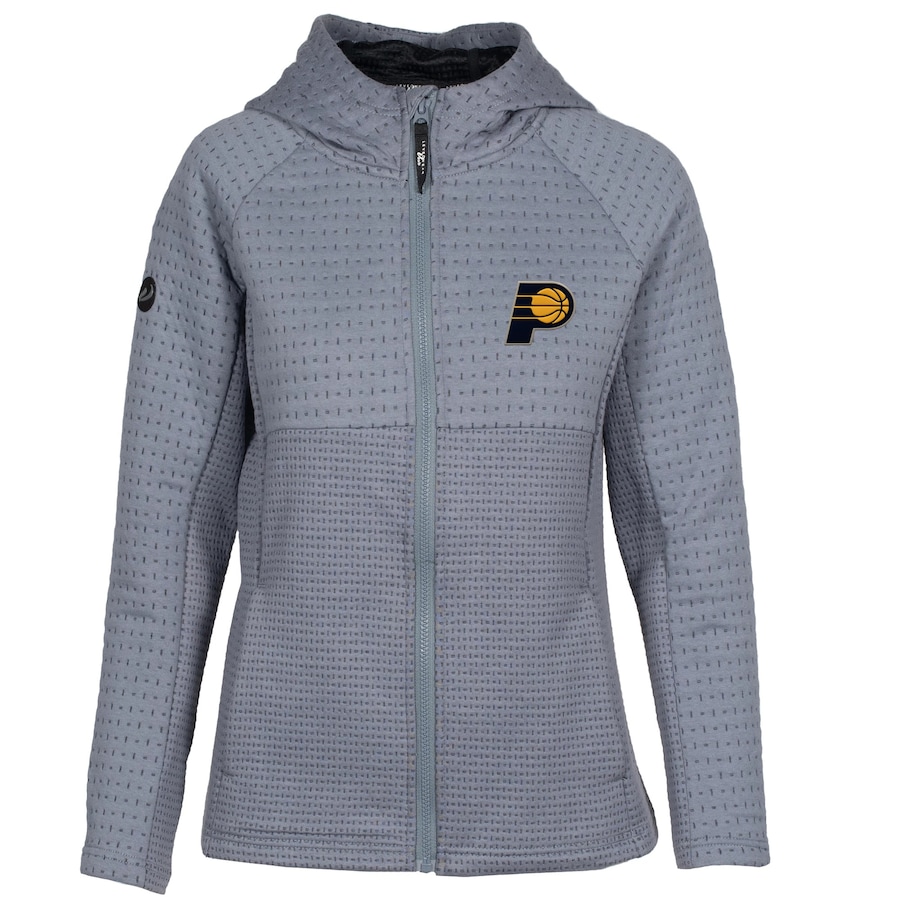 Women's Indiana Pacers Levelwear Gray Solstice Insignia Core Full-Zip Hoodie