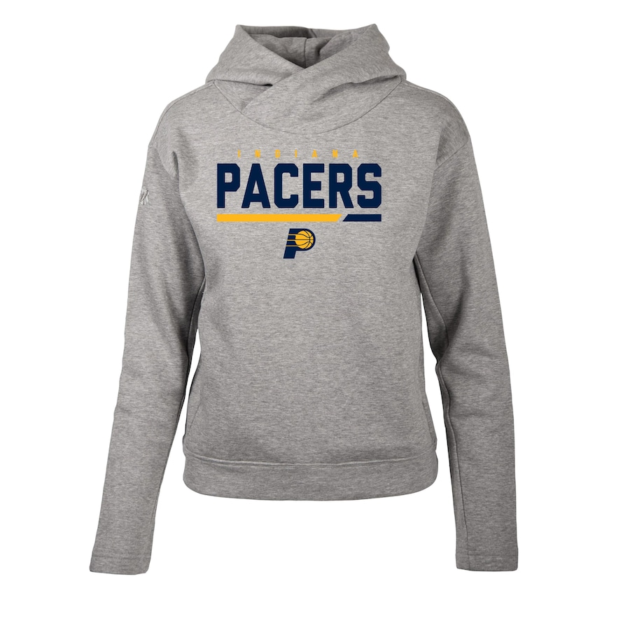 Women's Indiana Pacers Levelwear Heather Gray Evian Cut Off Pullover Hoodie