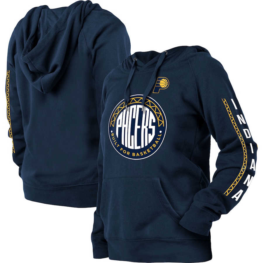 Women's Indiana Pacers New Era Navy 2022/23 City Edition Raglan Pullover Hoodie