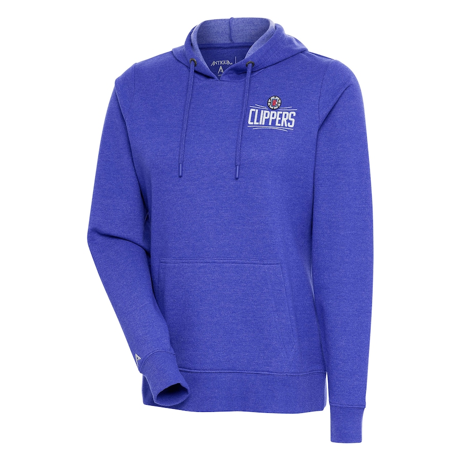 Women's LA Clippers Antigua Heather Royal Action Pullover Hoodie Women's LA Clippers Antigua Heather Royal Action Pullover Hoodie