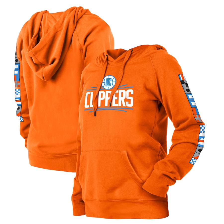 Women's LA Clippers New Era Orange 2021/22 City Edition Pullover Hoodie Women's LA Clippers New Era Orange 2021/22 City Edition Pullover Hoodie