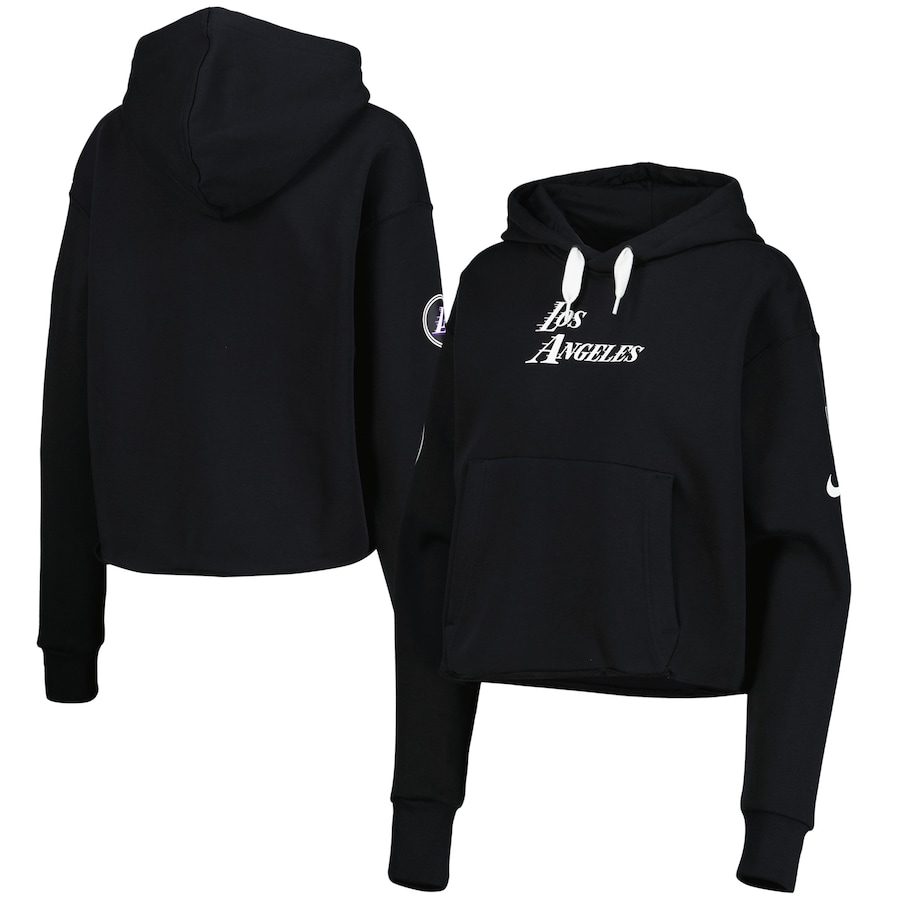 Women's Los Angeles Lakers NBA Black 2022/23 City Edition Courtside Pullover Hoodie