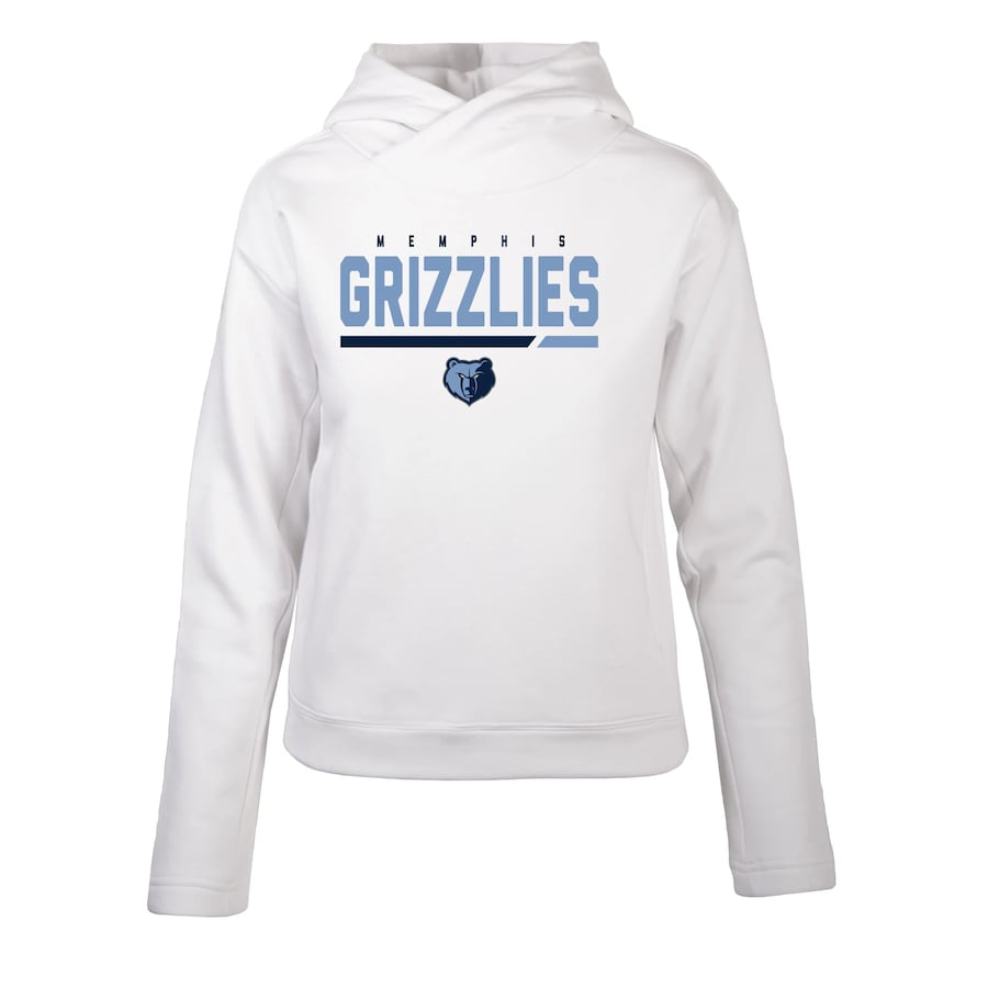 Women's Memphis Grizzlies Levelwear White Evian Cut Off Pullover Hoodie Women's Memphis Grizzlies Levelwear White Evian Cut Off Pullover Hoodie