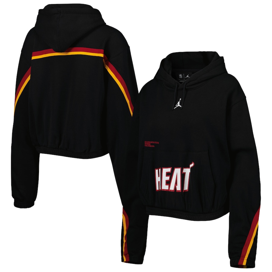 Women's Miami Heat Jordan Brand Black Courtside Statement Edition Pullover Hoodie Women's Miami Heat Jordan Brand Black Courtside Statement Edition Pullover Hoodie